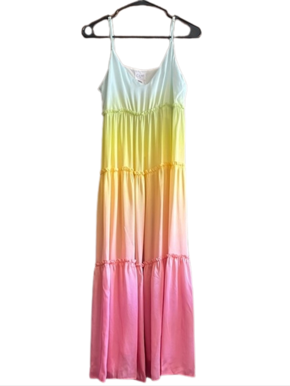 Cami NYC Adrienne Rainbow Ombré Silk Midi Dress, size XS, NWT - Picture 2 of 7